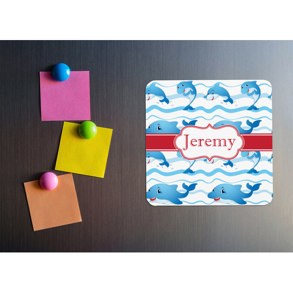 Dolphins Square Fridge Magnet - LIFESTYLE
