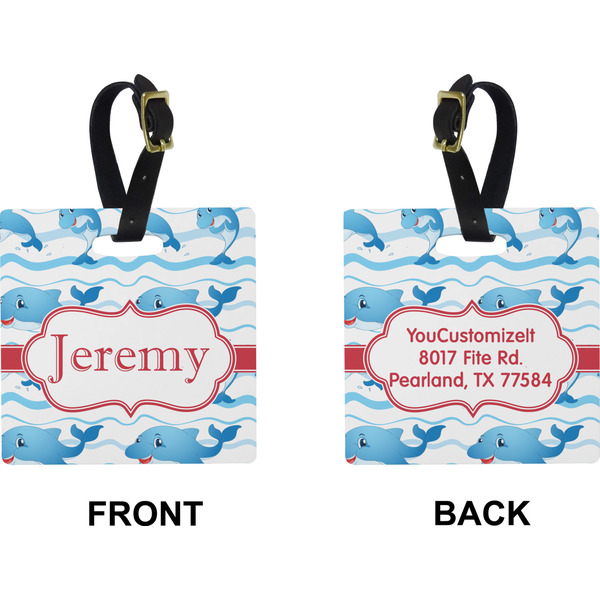 Dolphins Square Luggage Tag (Front + Back)