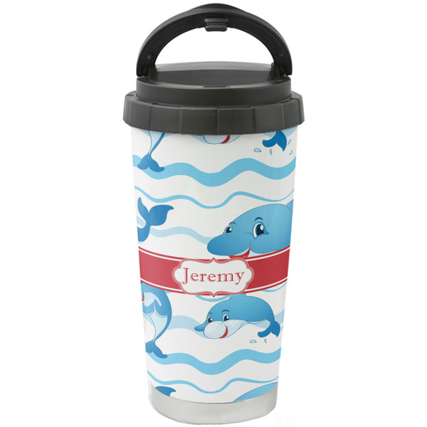 Custom Dolphins Stainless Steel Coffee Tumbler (Personalized)