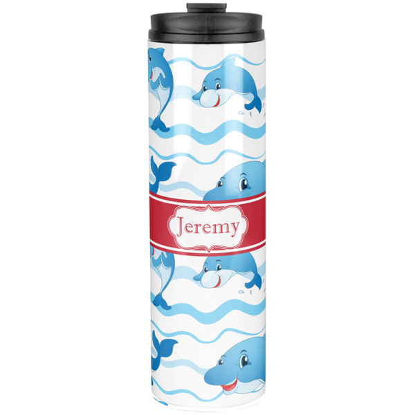 Custom Dolphins Stainless Steel Skinny Tumbler - 20 oz (Personalized)