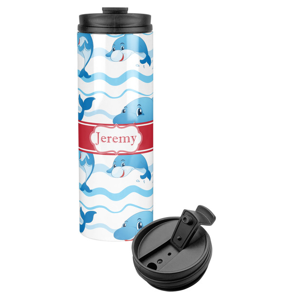 Custom Dolphins Stainless Steel Skinny Tumbler (Personalized)