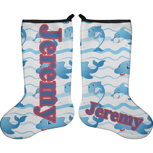 Custom Dolphins Holiday Stocking - Double-Sided - Neoprene (Personalized)