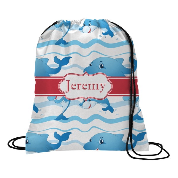 Custom Dolphins Drawstring Backpack (Personalized)