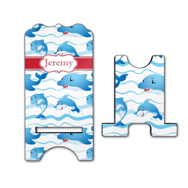 Dolphins Stylized Phone Stand - Front & Back - Large