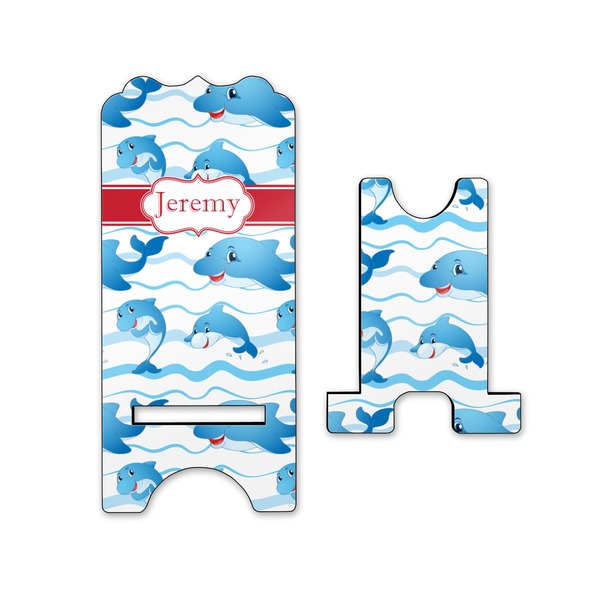 Dolphins Stylized Phone Stand - Front & Back - Small