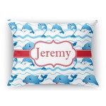 Dolphins Rectangular Throw Pillow Case - 12"x18" (Personalized)
