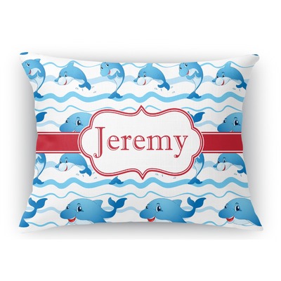 Dolphins Rectangular Throw Pillow Case (Personalized)