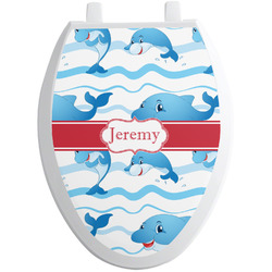 Dolphins Toilet Seat Decal - Elongated (Personalized)