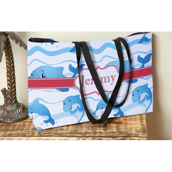 Dolphins Tote w/Black Handles - Lifestyle View