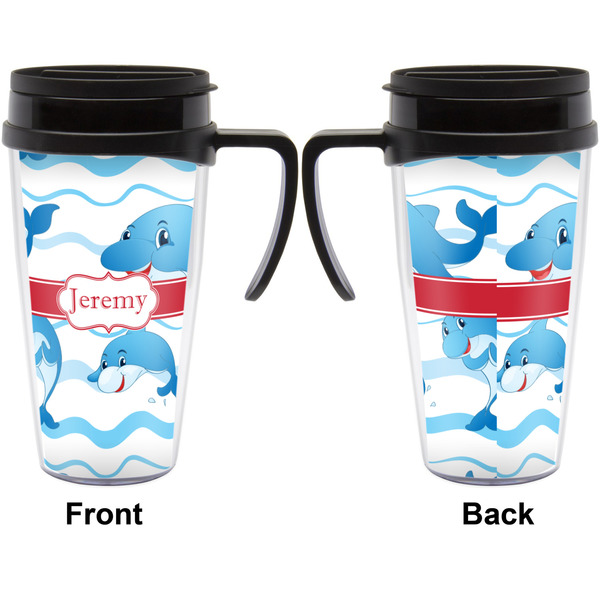 Dolphins Travel Mug with Black Handle - Approval