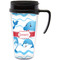 Dolphins Travel Mug with Black Handle - Front