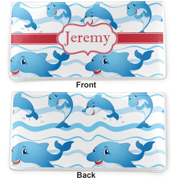 Dolphins Vinyl Check Book Cover - Front and Back