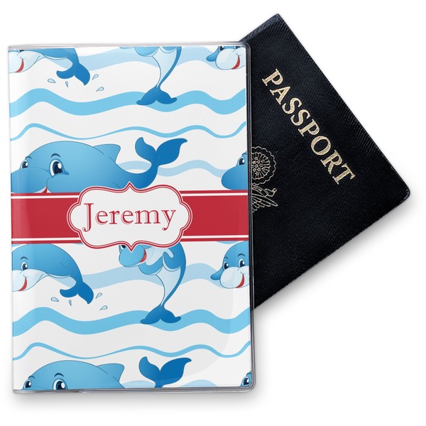 Custom Dolphins Vinyl Passport Holder (Personalized)