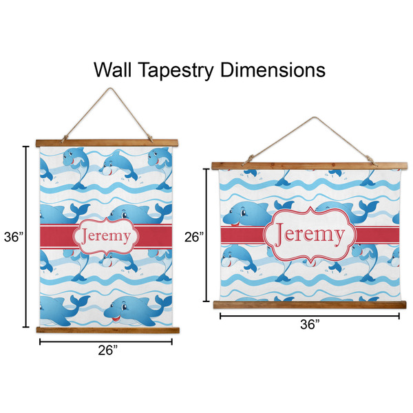 Dolphins Wall Hanging Tapestries - Parent/Sizing