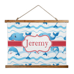 Dolphins Wall Hanging Tapestry - Wide (Personalized)