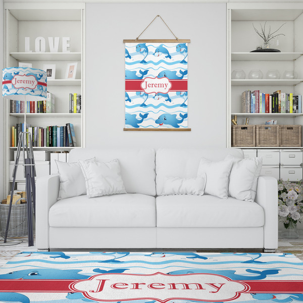 Dolphins Wall Hanging Tapestry - Portrait - IN CONTEXT
