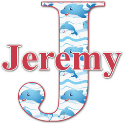 Dolphins Name & Initial Decal - Custom Sized (Personalized)