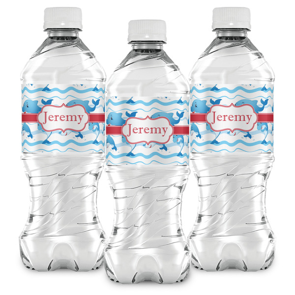 Dolphins Water Bottle Labels - Front View