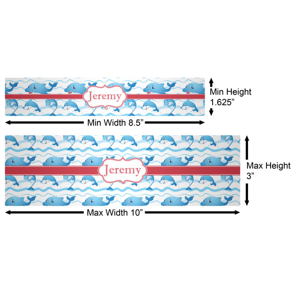 Dolphins Water Bottle Labels w/ Dimensions
