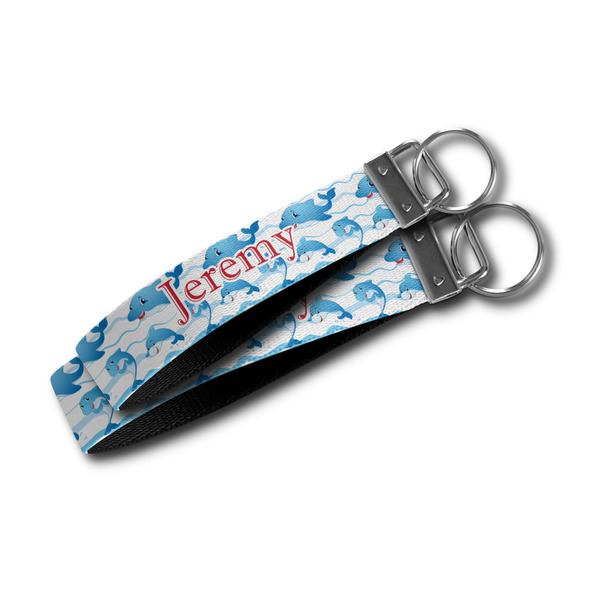 Dolphins Webbing Keychain FOBs - Size Comparison