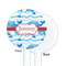 Dolphins White Plastic 5.5" Stir Stick - Single Sided - Round - Front & Back