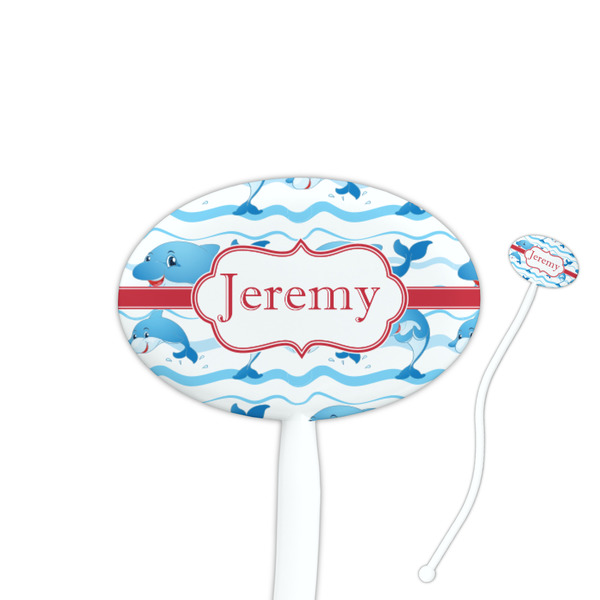 Custom Dolphins Oval Plastic Stir Sticks (Personalized)