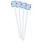 Dolphins White Plastic Stir Stick - Double Sided - Square - Front