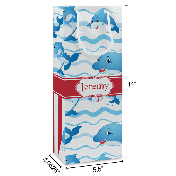 Dolphins Wine Gift Bag - Dimensions