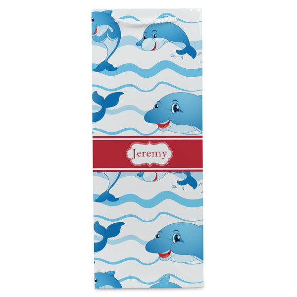 Dolphins Wine Gift Bag - Gloss - Front