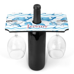 Dolphins Wine Bottle & Glass Holder (Personalized)