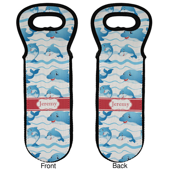 Dolphins Wine Tote Front & Back