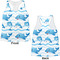 Dolphins Womens Racerback Tank Tops - Medium - Front and Back