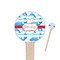 Dolphins Wooden 4" Food Pick - Round - Closeup
