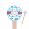 Dolphins 4" Round Wooden Food Picks - Single Sided (Personalized)