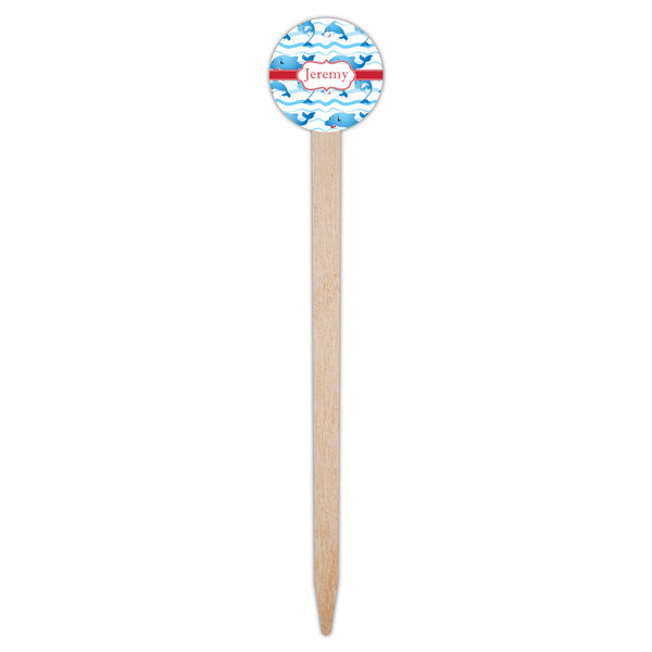 Dolphins Wooden 6" Food Pick - Round - Single Pick