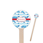 Dolphins 6" Round Wooden Stir Sticks - Single Sided (Personalized)