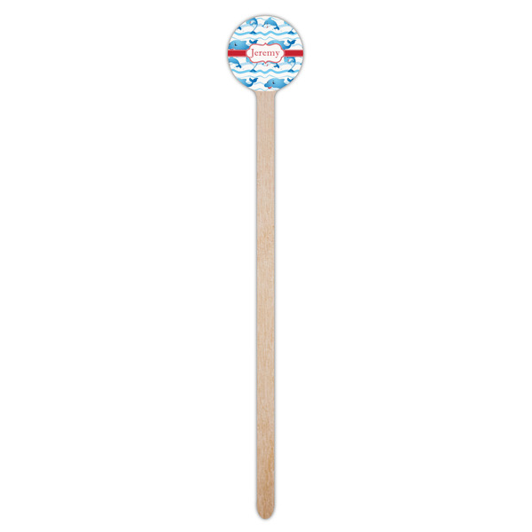 Dolphins Wooden 7.5" Stir Stick - Round - Single Stick