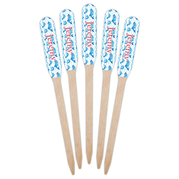 Dolphins Wooden Food Pick - Paddle - Fan View