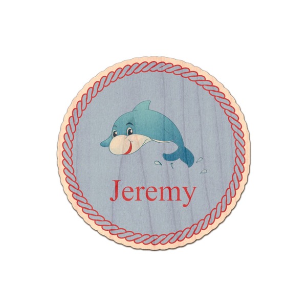 Custom Dolphins Genuine Maple or Cherry Wood Sticker (Personalized)