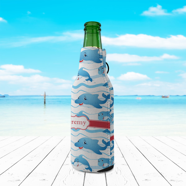 Dolphins Zipper Bottle Cooler - LIFESTYLE