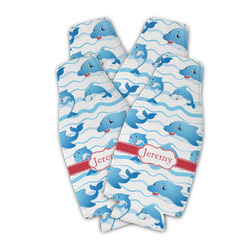 Dolphins Zipper Bottle Cooler - Set of 4 (Personalized)