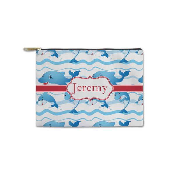 Custom Dolphins Zipper Pouch - Small - 8.5"x6" (Personalized)