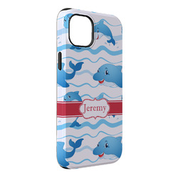 Dolphins iPhone Case - Rubber Lined - iPhone 14 Pro Max (Personalized)