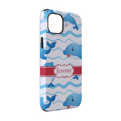 Dolphins iPhone Case - Rubber Lined - iPhone 14 (Personalized)