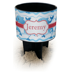 Dolphins Black Beach Spiker Drink Holder (Personalized)
