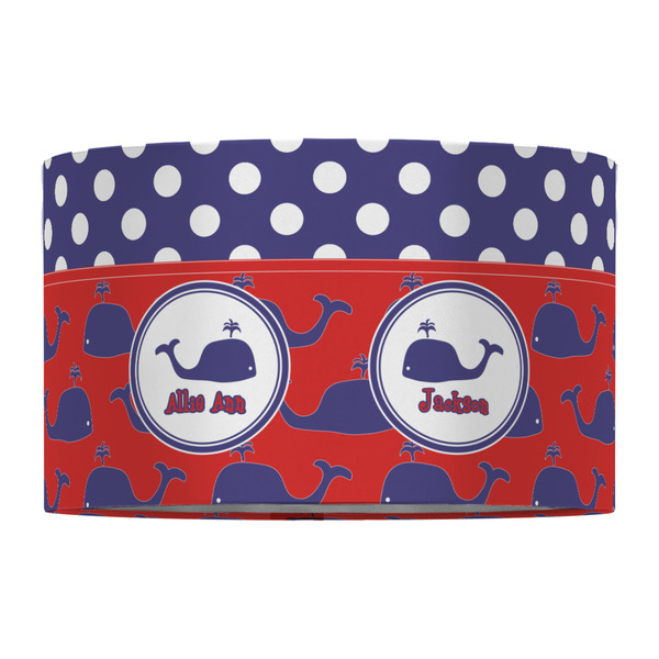 Whale 12" Drum Lampshade - FRONT (Fabric)