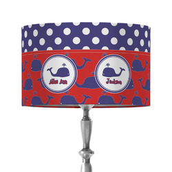 Whale 12" Drum Lamp Shade - Fabric (Personalized)