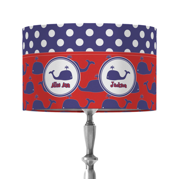 Whale 12" Drum Lampshade - ON STAND (Fabric)
