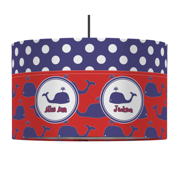 Whale 12" Drum Lampshade - PENDANT (Fabric)