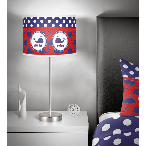 Whale 13 inch drum lamp shade - in room